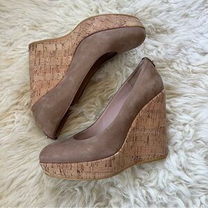 Stuart Weitzman Taupe Wedge Heels